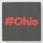 "#Ohio " Cute Design. Bestel nu Stenen Onderzetter (Voorkant)