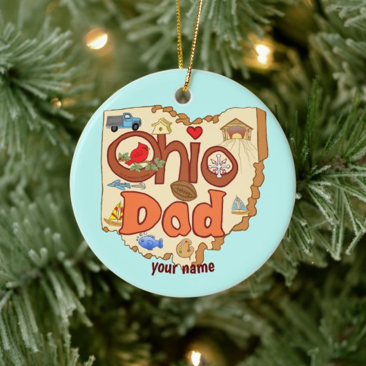 Ohio Dad Keramisch Ornament (Boom)