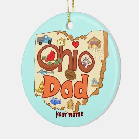 Ohio Dad Keramisch Ornament (Links)