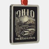 Ohio de Buckeye staat Metalen Ornament (Rechts)