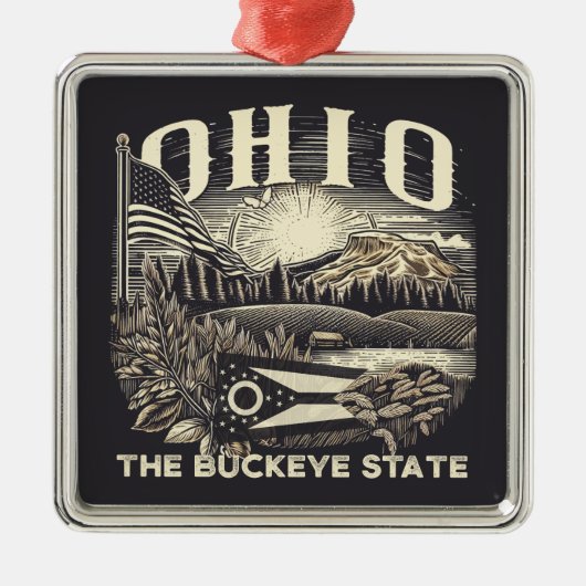 Ohio de Buckeye staat Metalen Ornament (Voorkant)