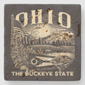 Ohio de Buckeye staat Stenen Onderzetter (Voorkant)