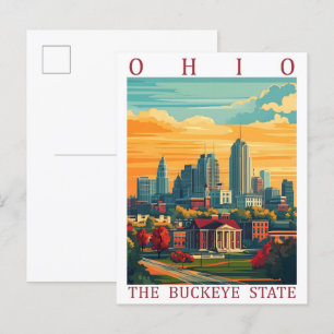 Ohio de Buckeye Staat USA Reisbestemming Briefkaart