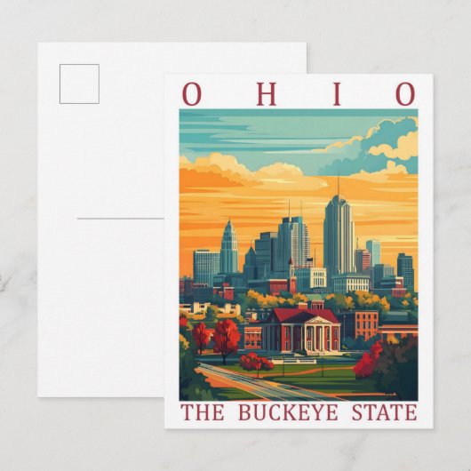 Ohio de Buckeye Staat USA Reisbestemming Briefkaart (Voorkant / Achterkant)