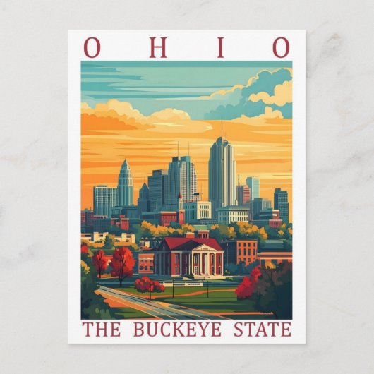 Ohio de Buckeye Staat USA Reisbestemming Briefkaart (Voorkant)