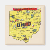 Ohio de  kaart van de staat Buckeye Magneet (Voorkant)