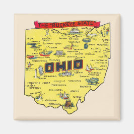 Ohio de kaart van de staat Buckeye Magneet