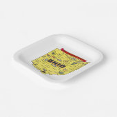 Ohio de  kaart van de staat Buckeye Papieren Bordje (Gebogen)