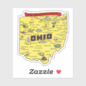 Ohio de  kaart van de staat Buckeye Sticker (Vel)