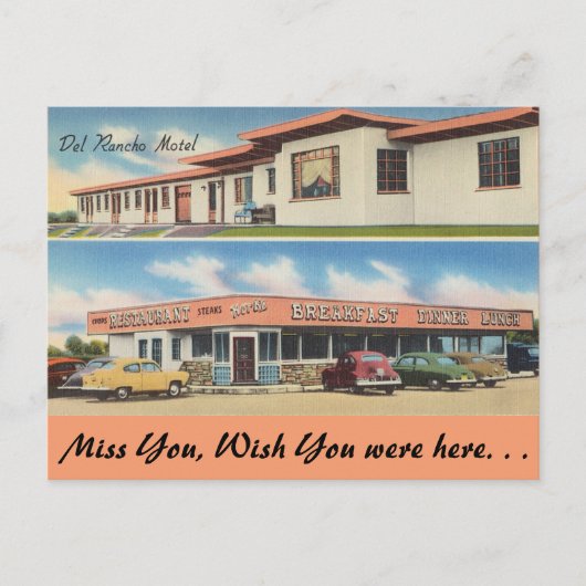 Ohio, Del Rancho Motel, restaurant Briefkaart (Voorkant)