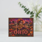 Ohio Día de los Muertos Retro Briefkaart (Staand voorkant)