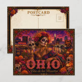 Ohio Día de los Muertos Retro Briefkaart (Voorkant / Achterkant)