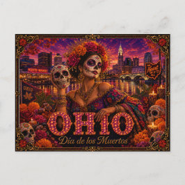 Ohio Día de los Muertos Retro Briefkaart