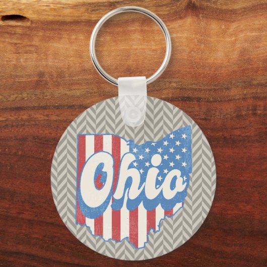  Ohio Distressed geometrisch mannelijk Sleutelhanger (Voorkant)