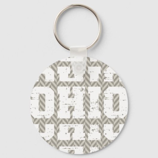  Ohio Distressed geometrisch mannelijk Sleutelhanger (Achterkant)