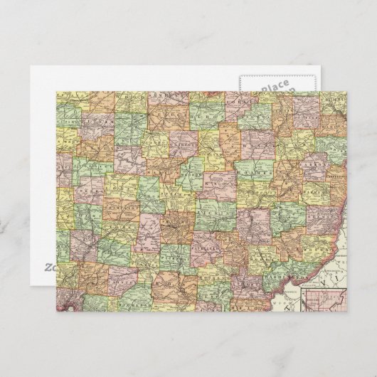 Ohio en Hamilton County Briefkaart (Voorkant / Achterkant)