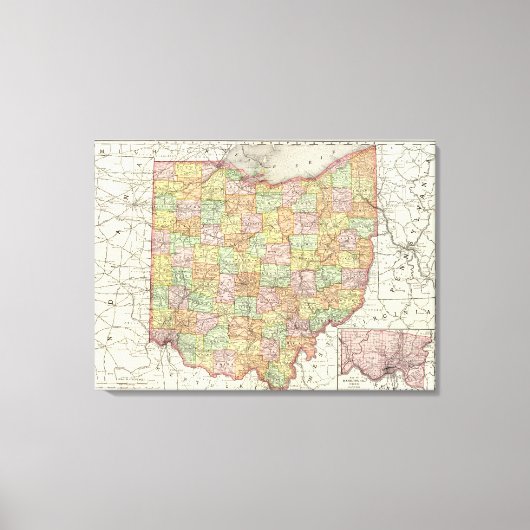 Ohio en Hamilton County Canvas Afdruk (Voorkant)