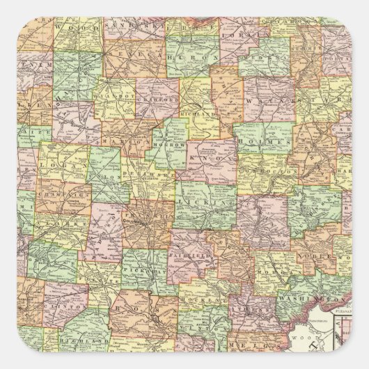 Ohio en Hamilton County Vierkante Sticker (Voorkant)