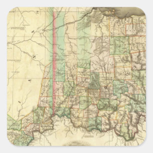 Ohio en Indiana 2 Vierkante Sticker