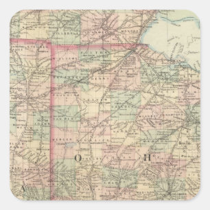 Ohio en Indiana Vierkante Sticker
