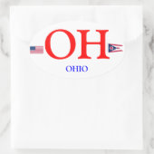 Ohio* Euro-stijl ovale Sticker (Tas)