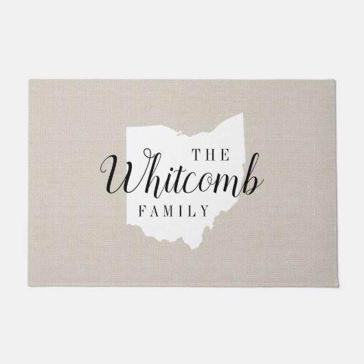 Ohio Familie Monogram Staat Deurmat (Voorkant)