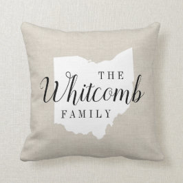 Ohio Familie Monogram State Sierkussen