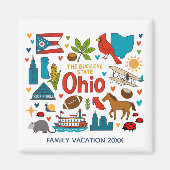 Ohio Family Trip Keepsake Personalized Magneet (Voorkant)