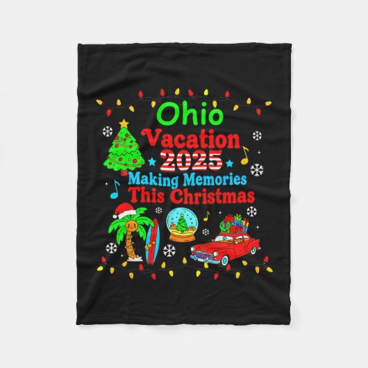 Ohio Family Vacation 2025 Making Memories Christma Fleece Deken (Voorkant)