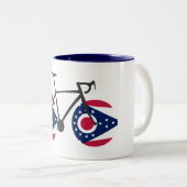 Ohio Flag Cycling Tweekleurige Koffiemok (Voorkant rechts)