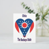 Ohio Flag Heart Briefkaart (Staand voorkant)