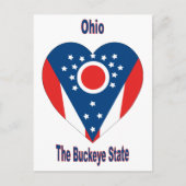 Ohio Flag Heart Briefkaart (Voorkant)