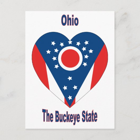 Ohio Flag Heart Briefkaart (Voorkant)