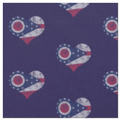 Ohio Flag Hearts Stof (Close Up)