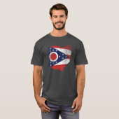 Ohio Flag Worn T-shirt (Voorkant volledig)