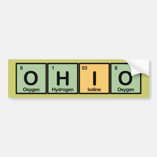 Ohio gemaakt van Elementen Bumpersticker (Voorkant)
