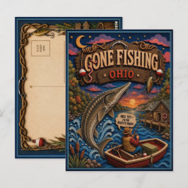 Ohio Gone Fishing Meersteur Briefkaart