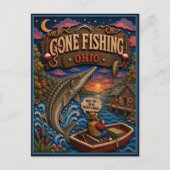 Ohio Gone Fishing Meersteur Briefkaart (Voorkant)