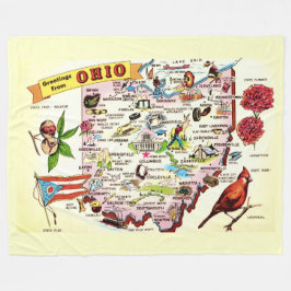  Ohio Greetings Fleece Blanket Deken