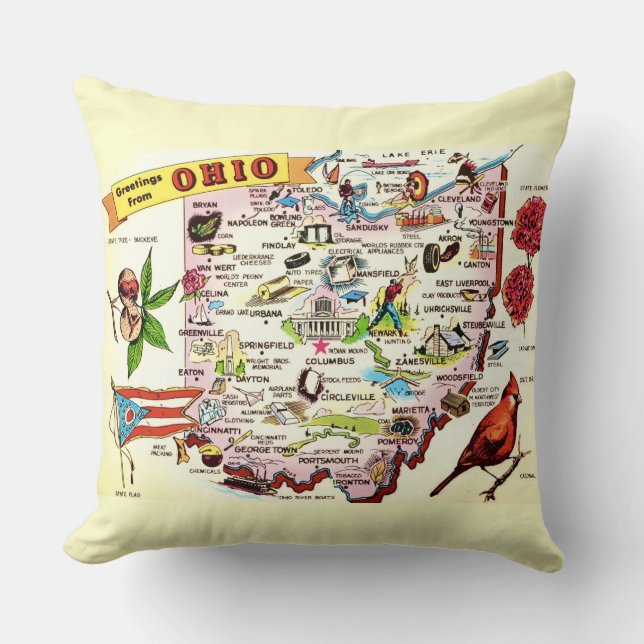  Ohio Greetings  Kussen (Voorkant)