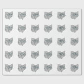 Ohio  grijze typografie cadeaupapier (Vlak)