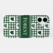 Ohio Groen Gingham iPhone 16 Hoesje (Achterkant horizontaal)