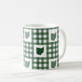 Ohio Groen Gingham Koffiemok (Voorkant rechts)