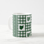 Ohio Groen Gingham Koffiemok (Voorkant links)