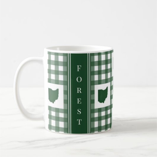 Ohio Groen Gingham Koffiemok (Links)