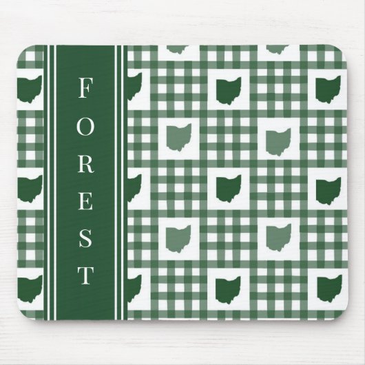 Ohio Groen Gingham Muismat (Voorkant)
