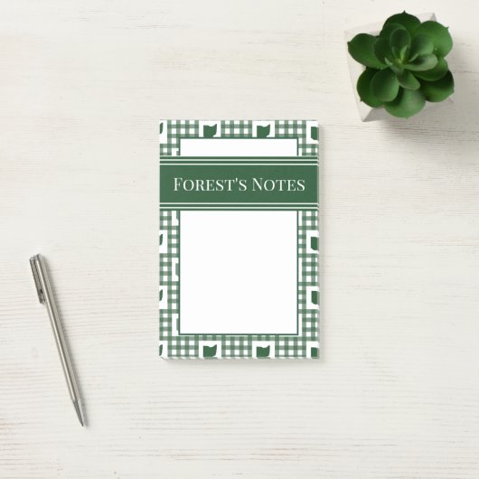 Ohio Groen Gingham Post-it® Notes (Kantoor)