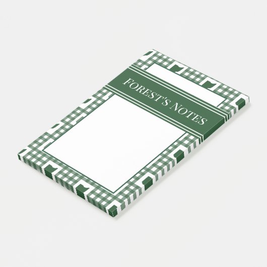 Ohio Groen Gingham Post-it® Notes (Schuin)