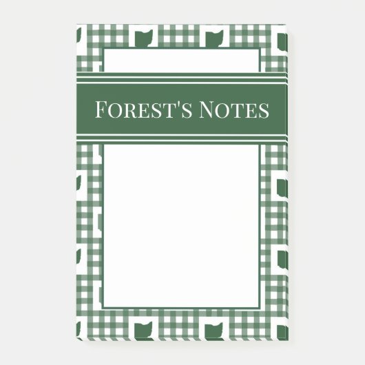 Ohio Groen Gingham Post-it® Notes (Voorkant)
