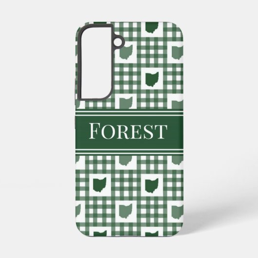 Ohio Groen Gingham Samsung Galaxy Hoesje (Achterkant)